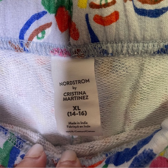 NORDSTROM by Cristina Martinez Kids' Print Cotton Sweatpants Size XL 14/16 - Picture 4 of 5